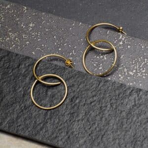 Candongas de Oro Double Circle - imagen 2