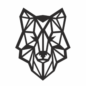 Lobo Geometrico para pared - imagen 2
