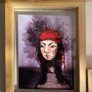 Cuadro decorativo de ilustración pañuelo rojo - imagen 2