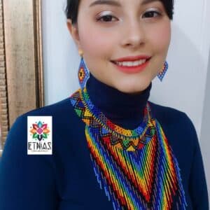 Collar Mostacilla Checa Multicolor: Auténtica Joyería Étnica Colombiana - imagen 2