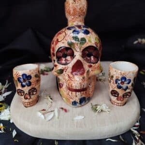Botella Catrina y Copa de Tequila: Arte y Tradición en Tu Mesa - imagen 2