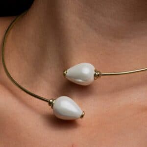 Gargantilla en oro y doble perla - imagen 3