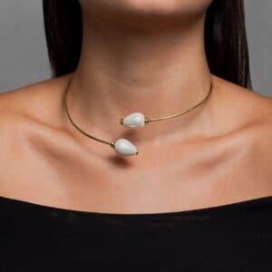 Gargantilla en oro y doble perla - imagen 1