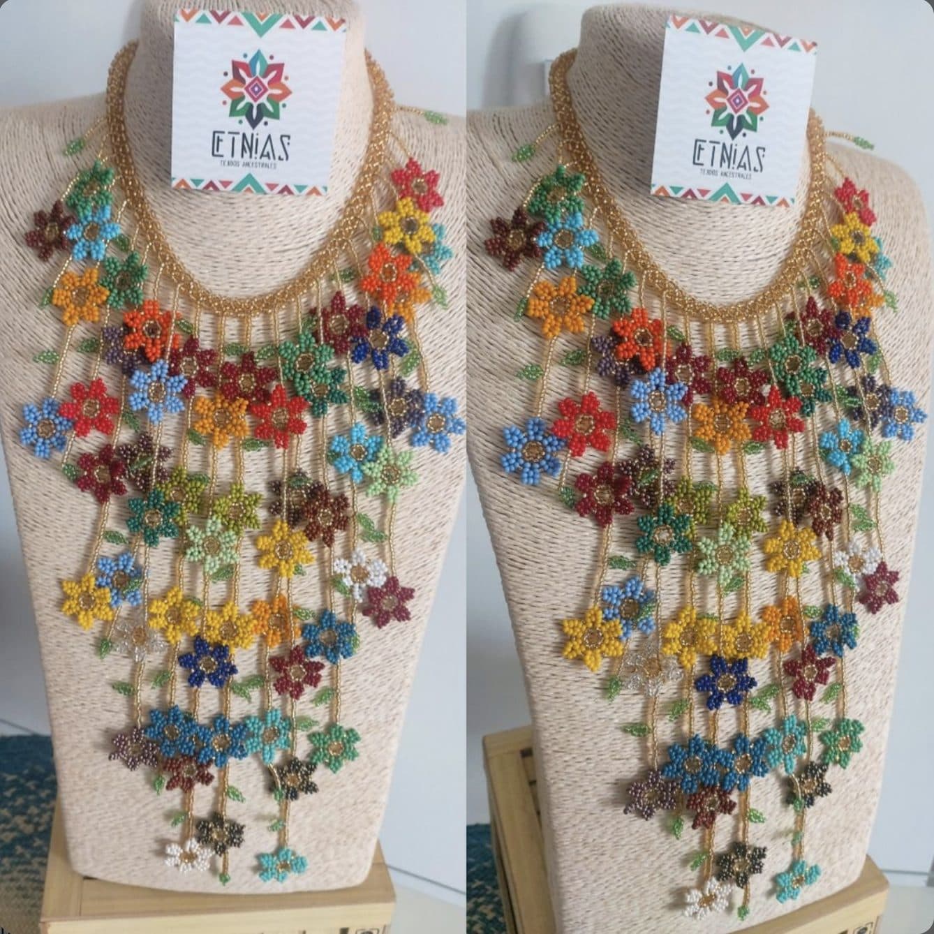 Collar cascada de flores