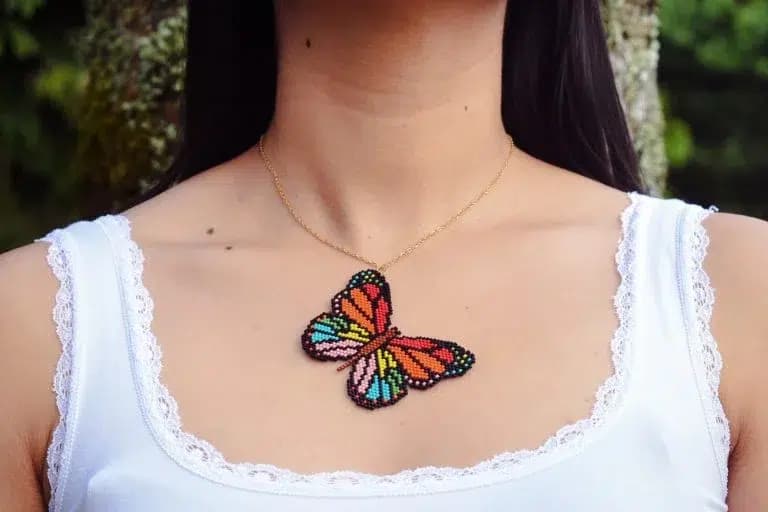 Dije Mariposa Monarca en colores